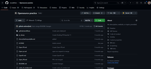 Screenshot of Open Source Practice